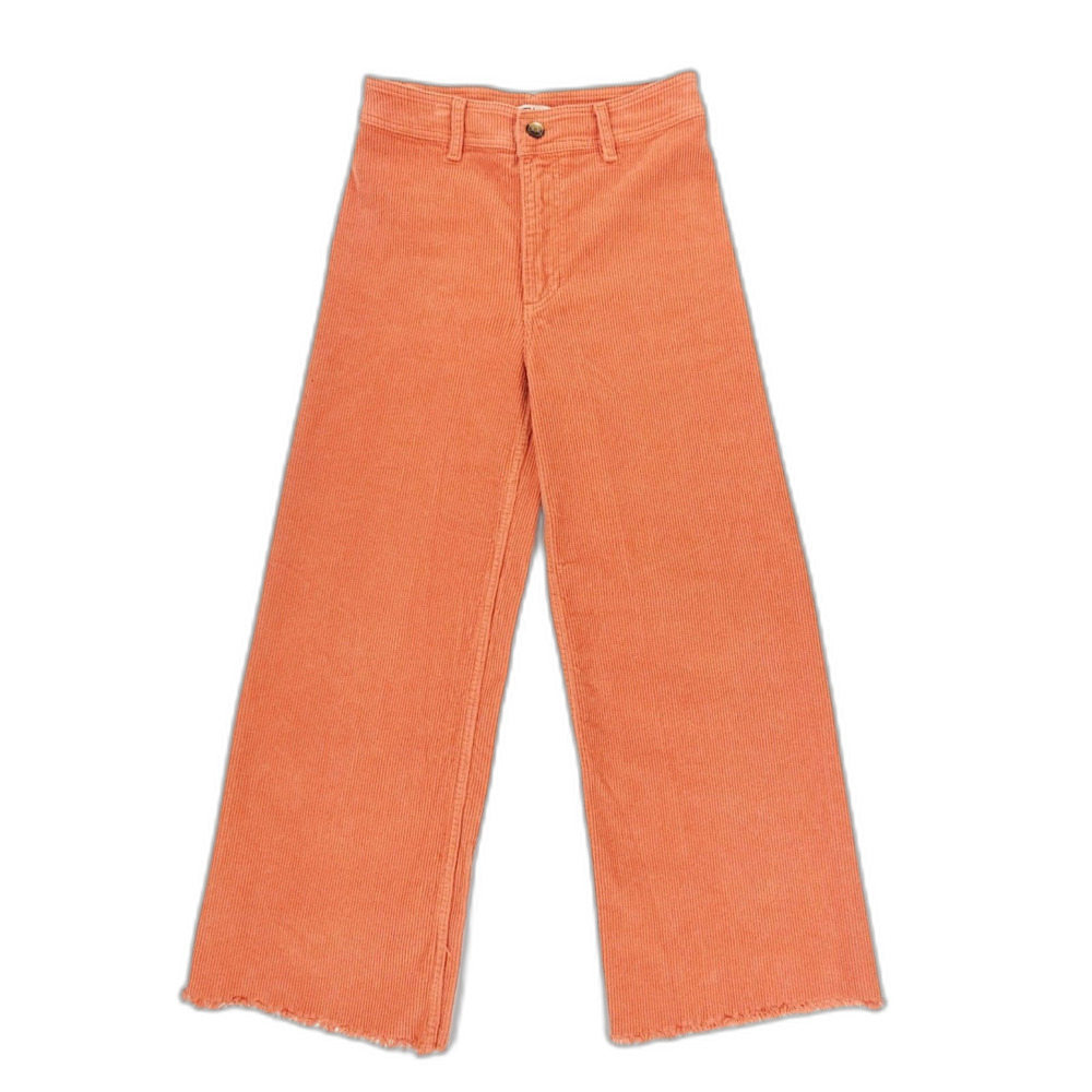 BILLABONG Free Fall Wide Leg Raw Hem Corduroy Pants 70s Beachy Boho VSCO Hipster